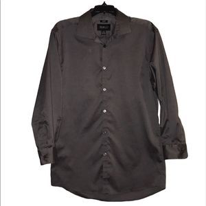 Kenneth Cole Dark Gray Long Sleeve Button Down Shirt